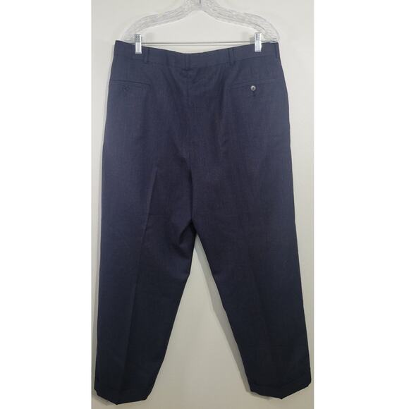 Krizia Dress Pants Mens Size 38x29 Dark Blue Cuffed Pleated Made in Italy Slacks - Picture 6 of 10